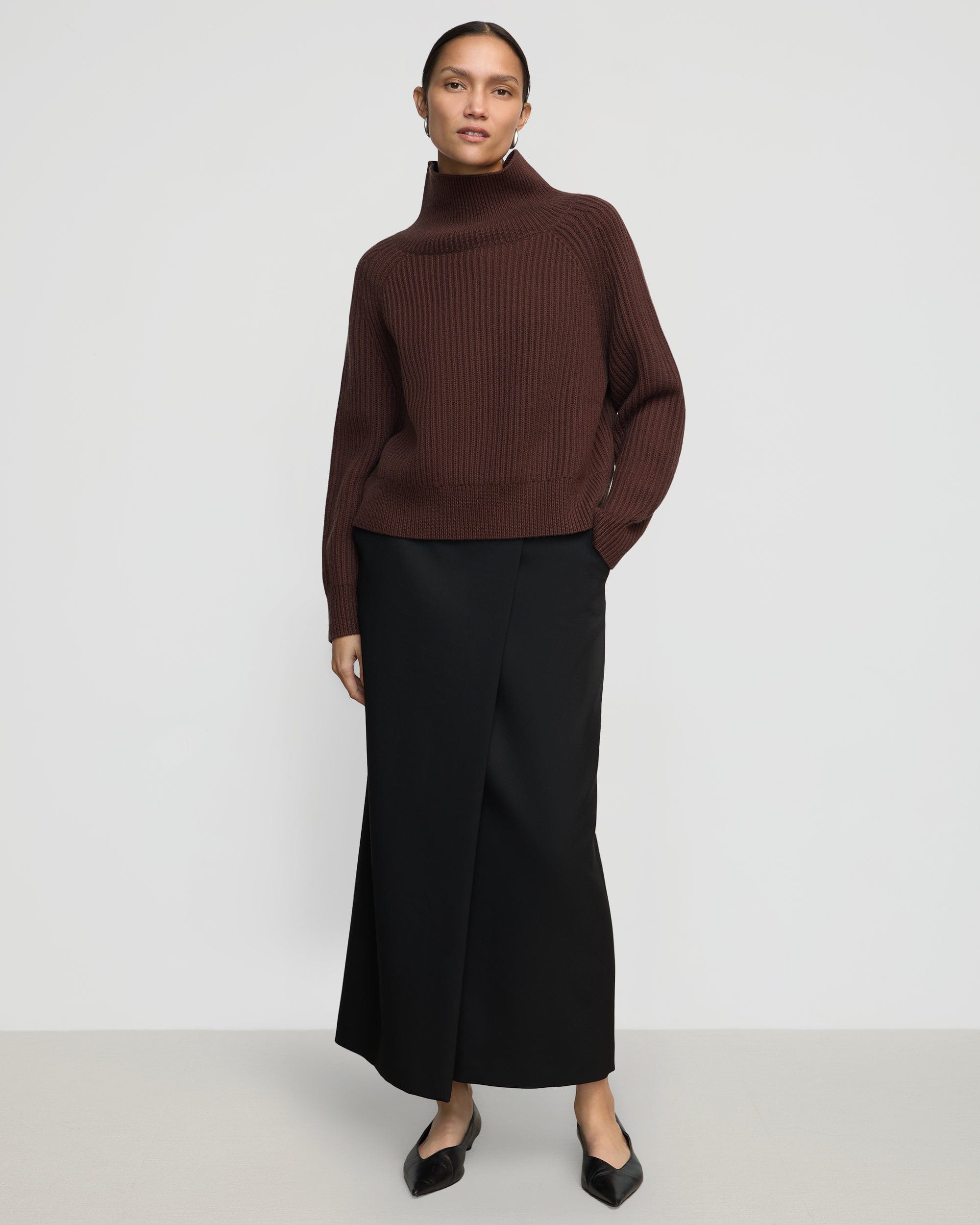 Hadeel Organic Cotton Mock Neck Sweater for Women - Soft & Cozy Winter Pullover - Perfect for Casual Outfits, Office Wear & Holiday Gatherings