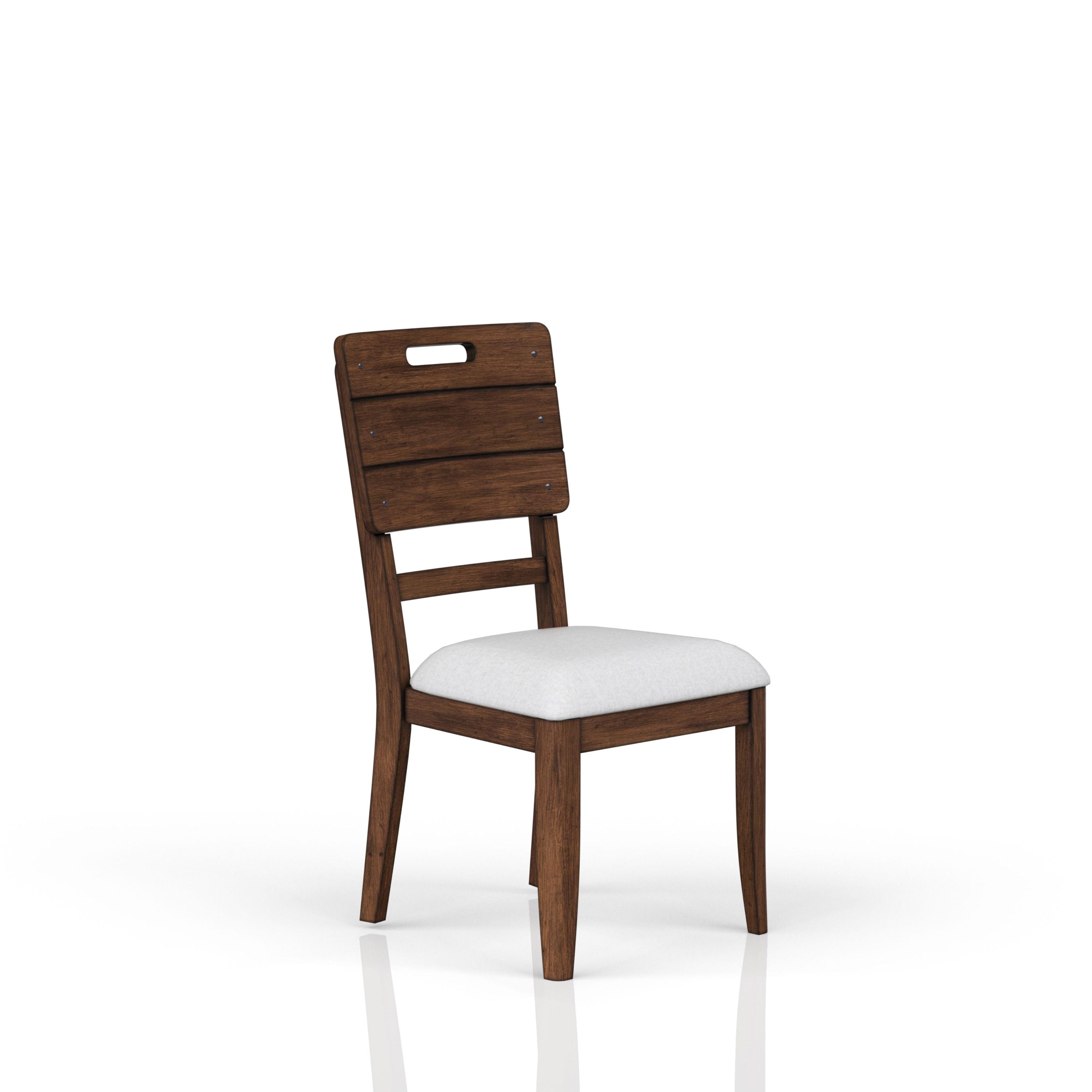 Set of 2 Brown Casual Side Dining Chairs with Contrasting Upholstered Seats - Modern Kitchen & Dining Room Accent Chairs for Home, Restaurant or Cafe