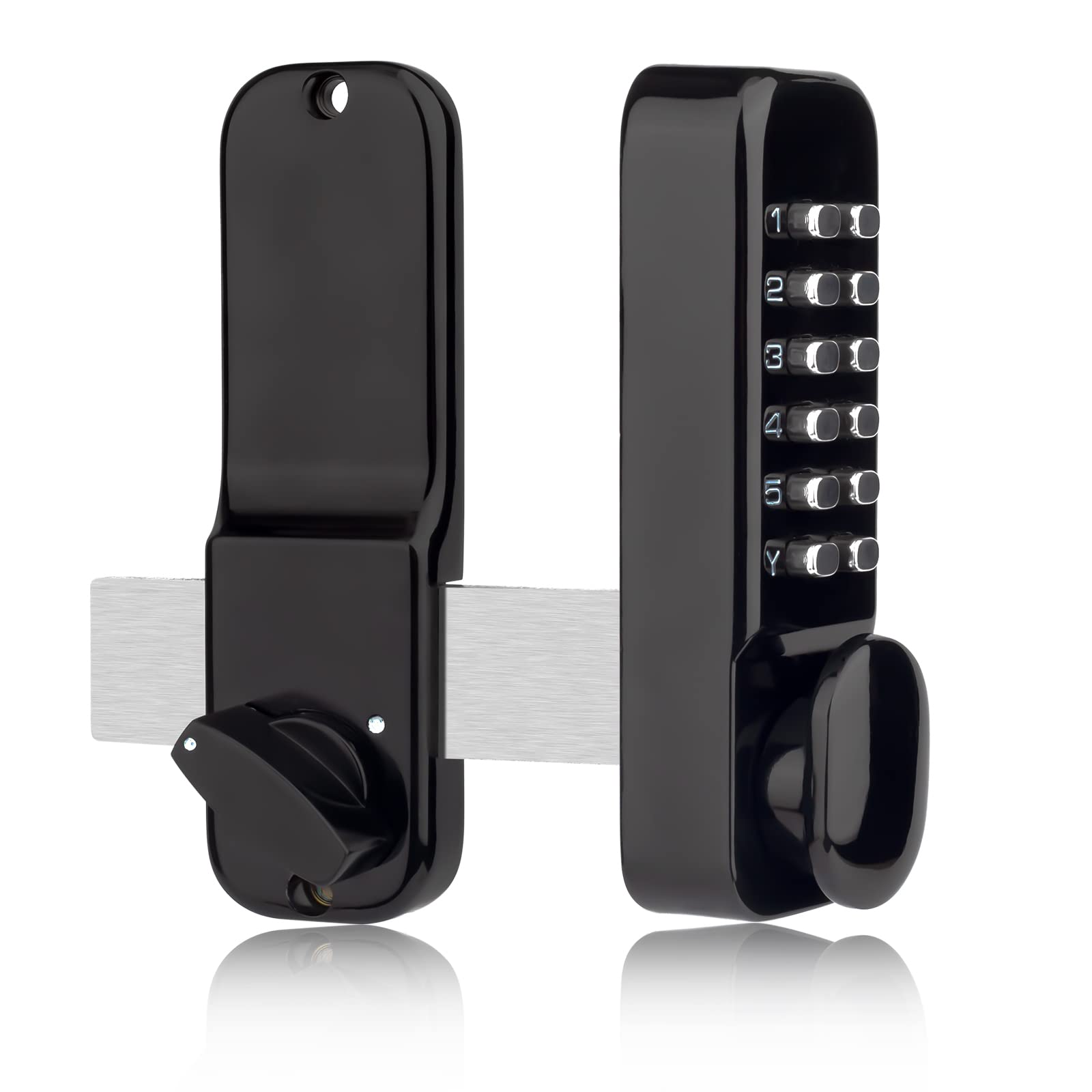 CODACE Keyless Entry Door Lock - Waterproof Digital Keypad Deadbolt for Outdoor Gates, Easy Install, Black - Secure Front Door Access