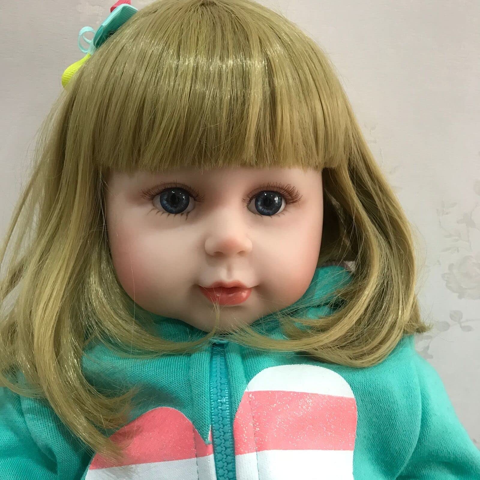 19 Inch Realistic Reborn Baby Boy Doll - 48cm Lifelike Silicone Soft Body Sleeping Doll with Pacifier (Green) - Perfect for Collectors, Photography Props, and Therapy Comfort