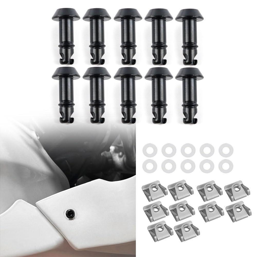 Xitomer 19mm Quick Release Fasteners - Universal Fit for Race Fairings & Motorcycle Bodywork (Black)