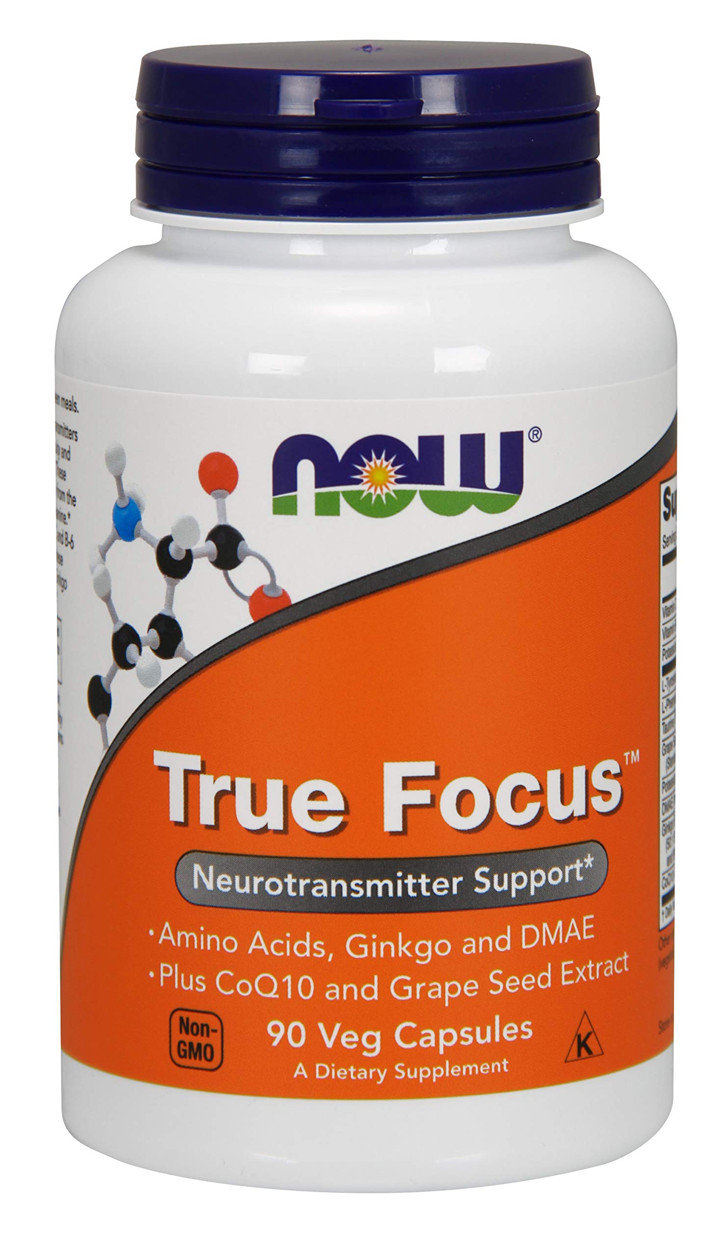 Now Foods True Focus Brain Support Supplement - 90 Vegetarian Capsules for Mental Clarity & Concentration | Study, Work & Gaming Focus Booster