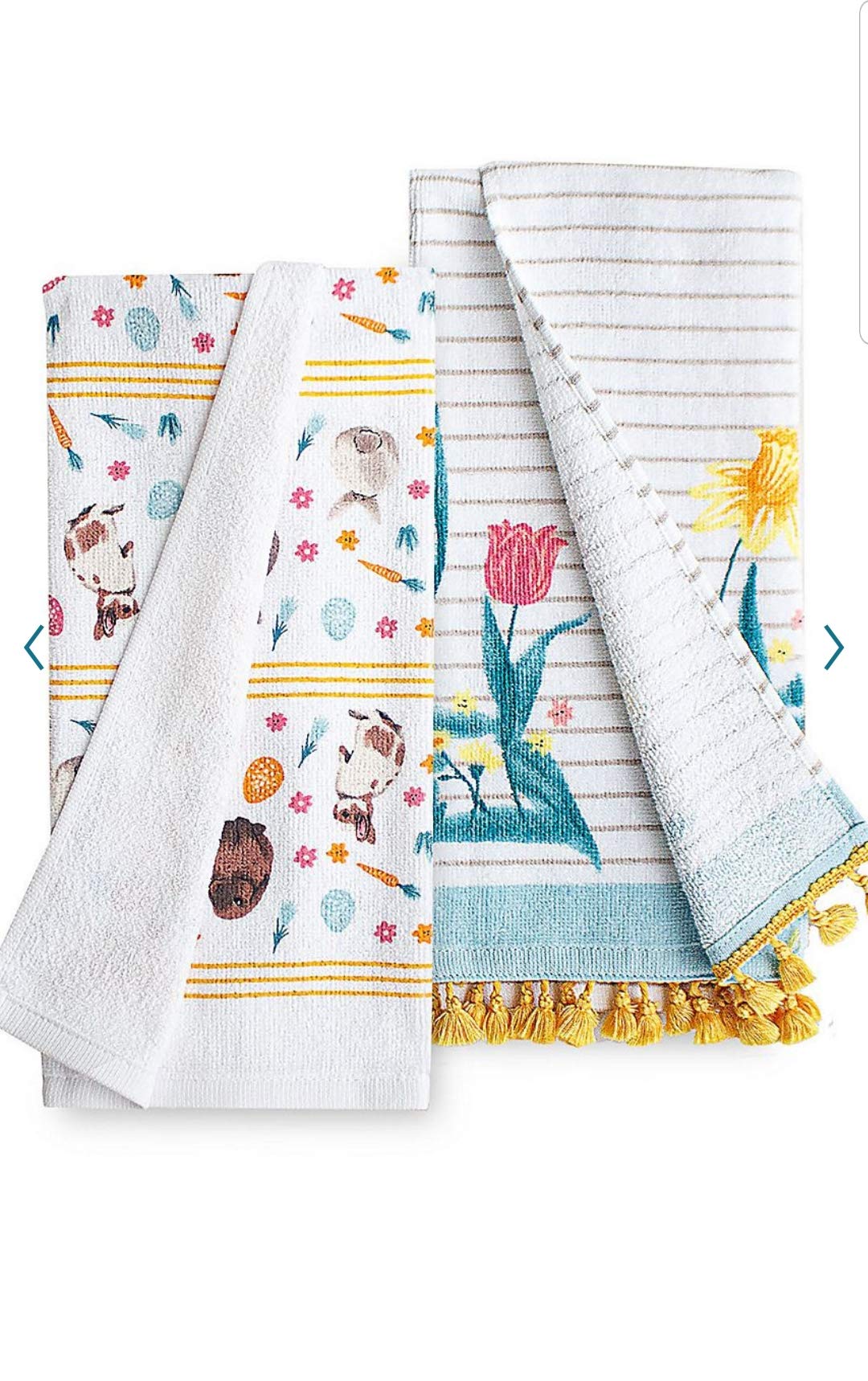 Soft & Absorbent Mom & Baby Bunny Kitchen Towels 2-Pack - Cute Easter & Mother's Day Gift for Home Decor & Kitchen Use