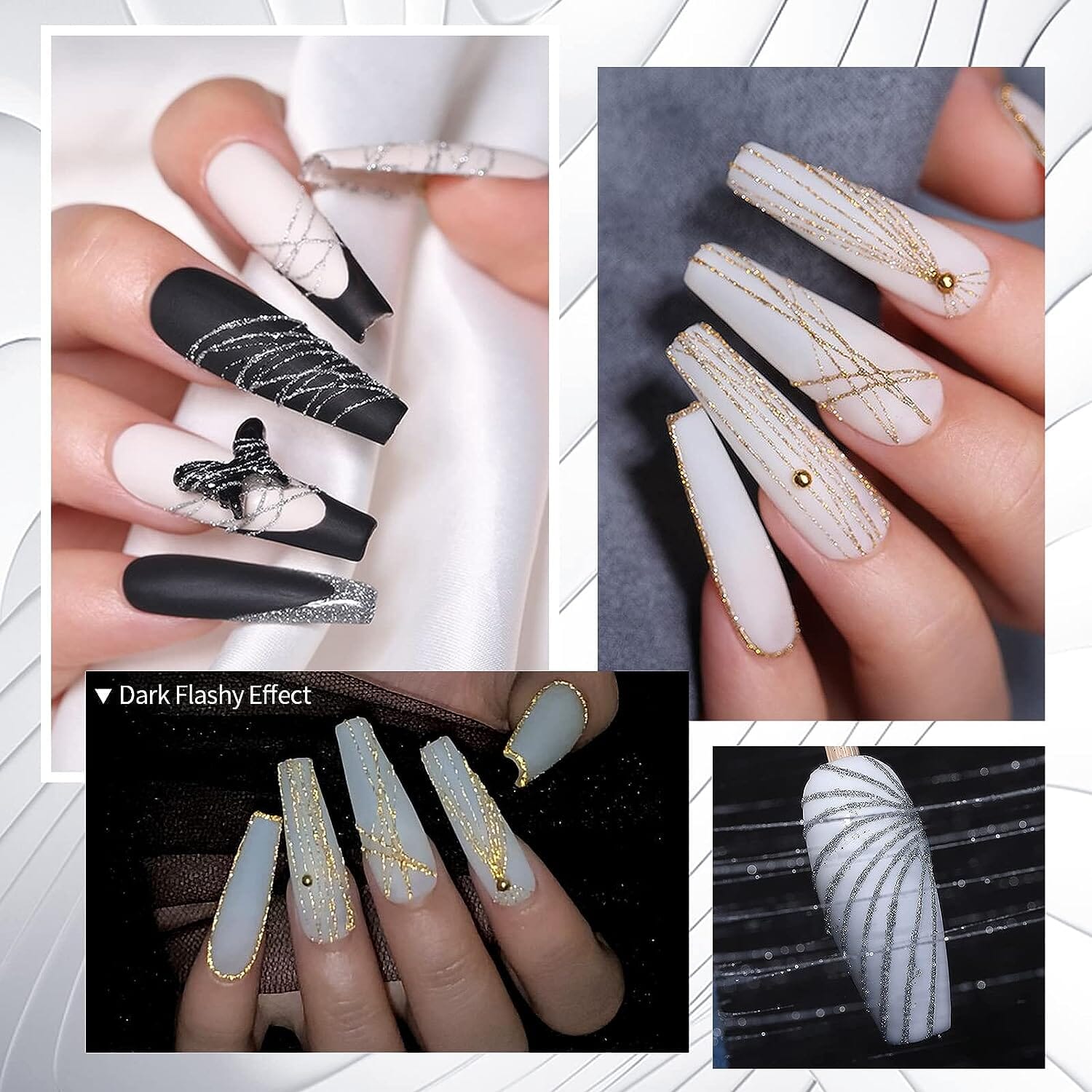 6 Colors Spider Drawing Nail Gel Set for Professional Nail Art - Perfect for Halloween, Gothic & Fantasy Nail Designs (US Only)