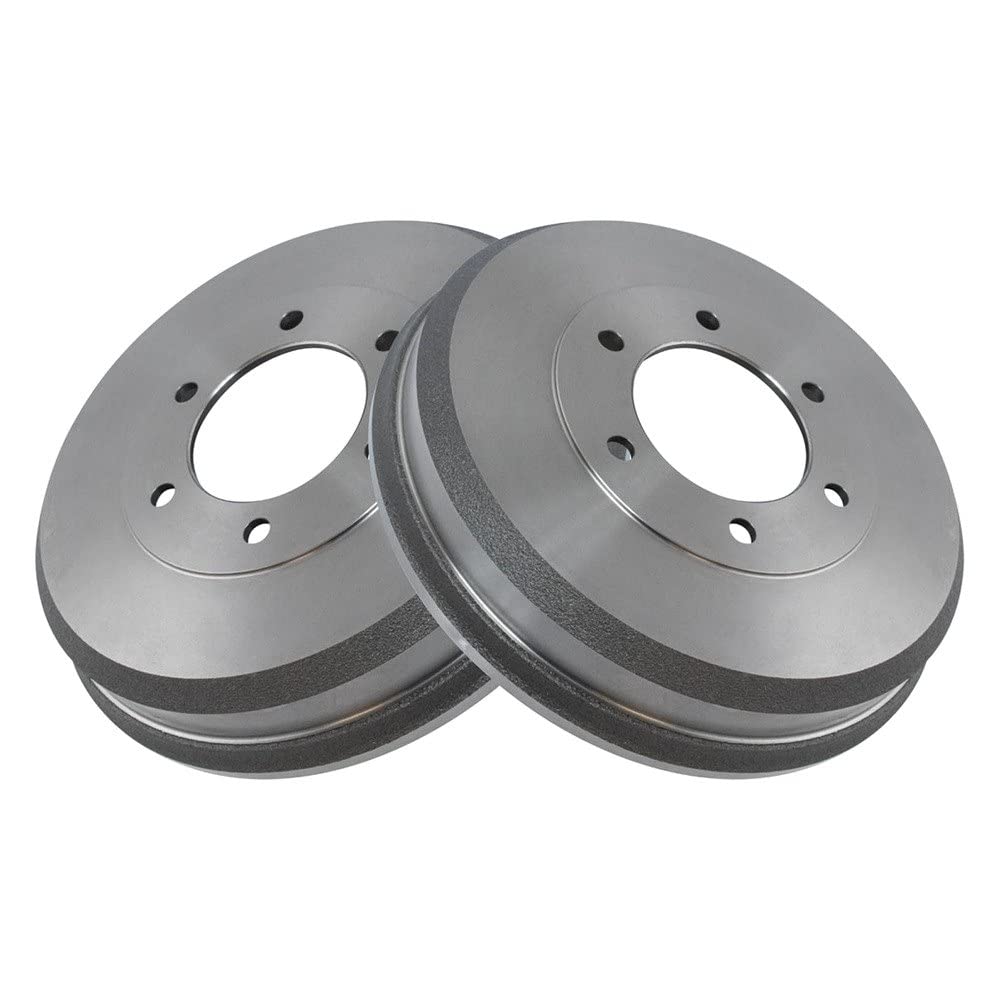 TRQ Rear Brake Drum Pair Set - Compatible with 2004-2012 GMC Canyon, Chevy Colorado, 2006 Isuzu i-280, 2007-2008 i-290, 2006 i-350, 2007-2008 i-370 - Durable Replacement for Smooth Braking Performance - Perfect for Off-Roading, Towing & Daily Driving
