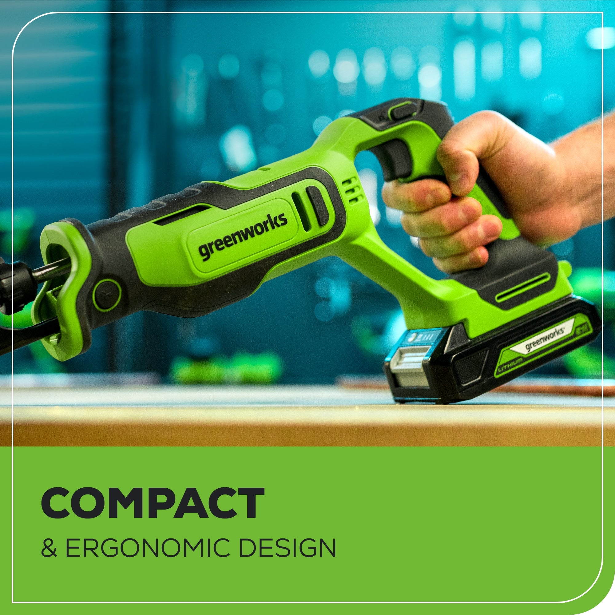 24V 6-Inch Cordless Reciprocating Saw with 2.0Ah Lithium-Ion Battery & Fast Charger - Perfect for Wood Cutting, DIY Projects, and Construction Work