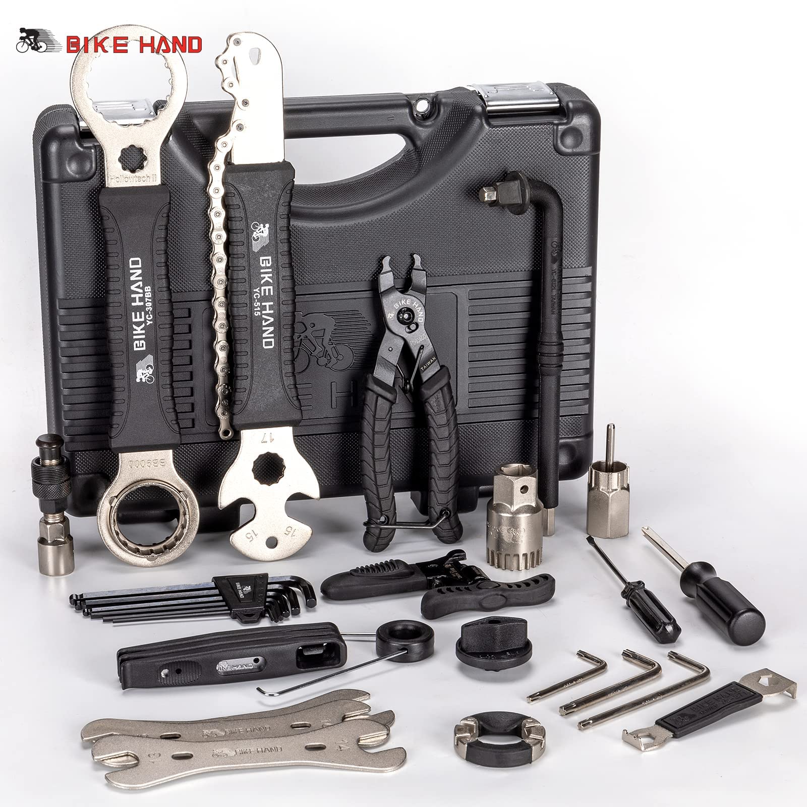 BIKE HAND 18-Piece Professional Bicycle Repair Tool Kit - Mountain & Road Bike Maintenance Set with Storage Case - Perfect for Home Mechanics & On-the-Go Cycling Repairs