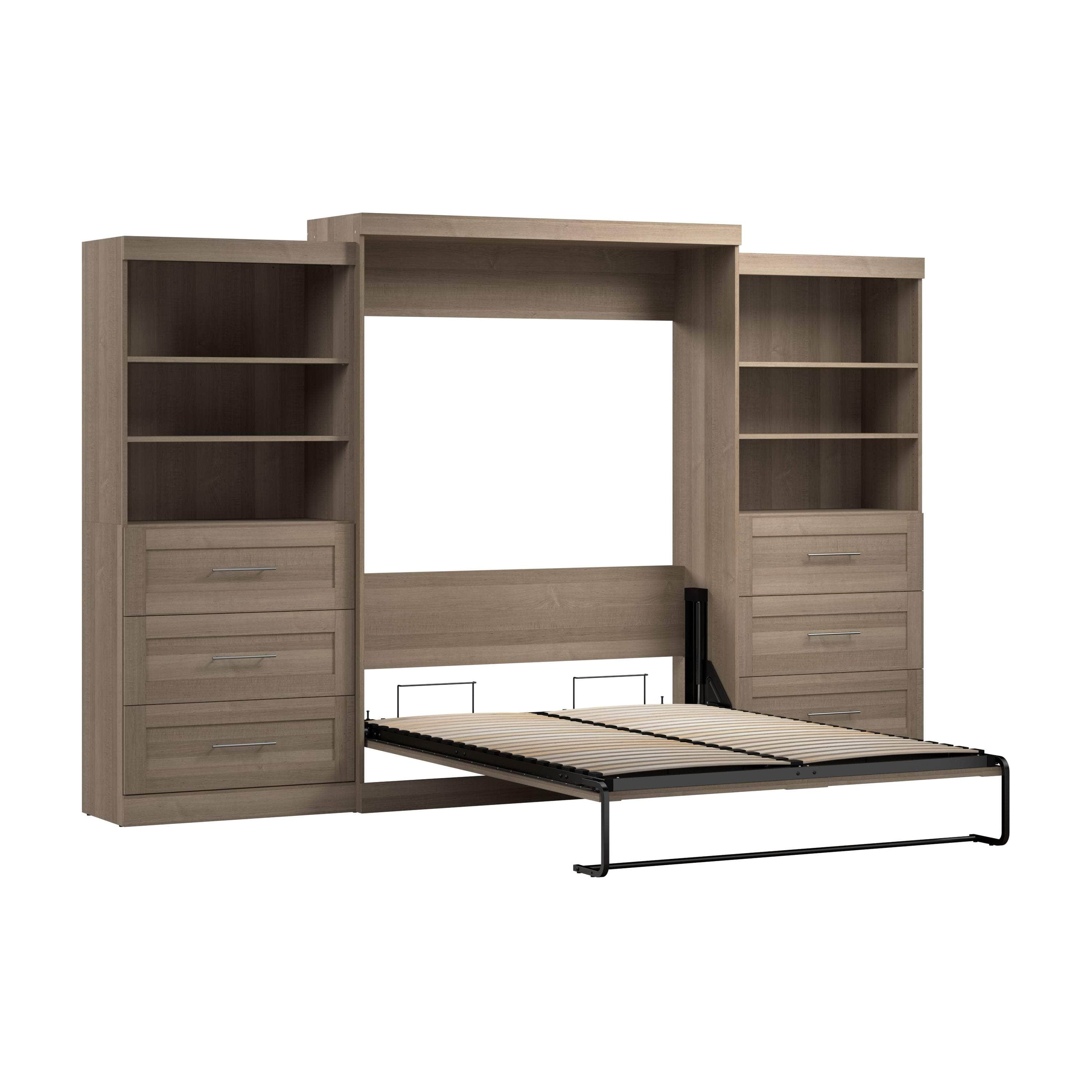 Pur Queen Murphy Wall Bed with 2 Storage Drawers - Space Saving Fold Down Bed (136 Inch) in 6 Colors | Perfect for Small Apartments, Guest Rooms & Home Offices
