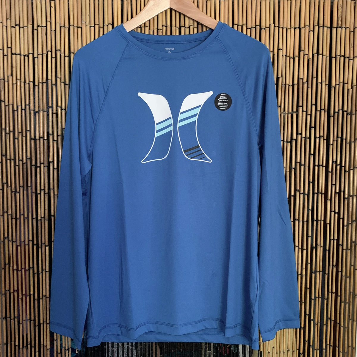 Men's Long Sleeve Rash Guard Sun Shirt - UPF 50+ UV Protection, Quick Dry Swim Shirt (Blue/Star Sapphire) for Surfing, Swimming, Beach & Outdoor Activities