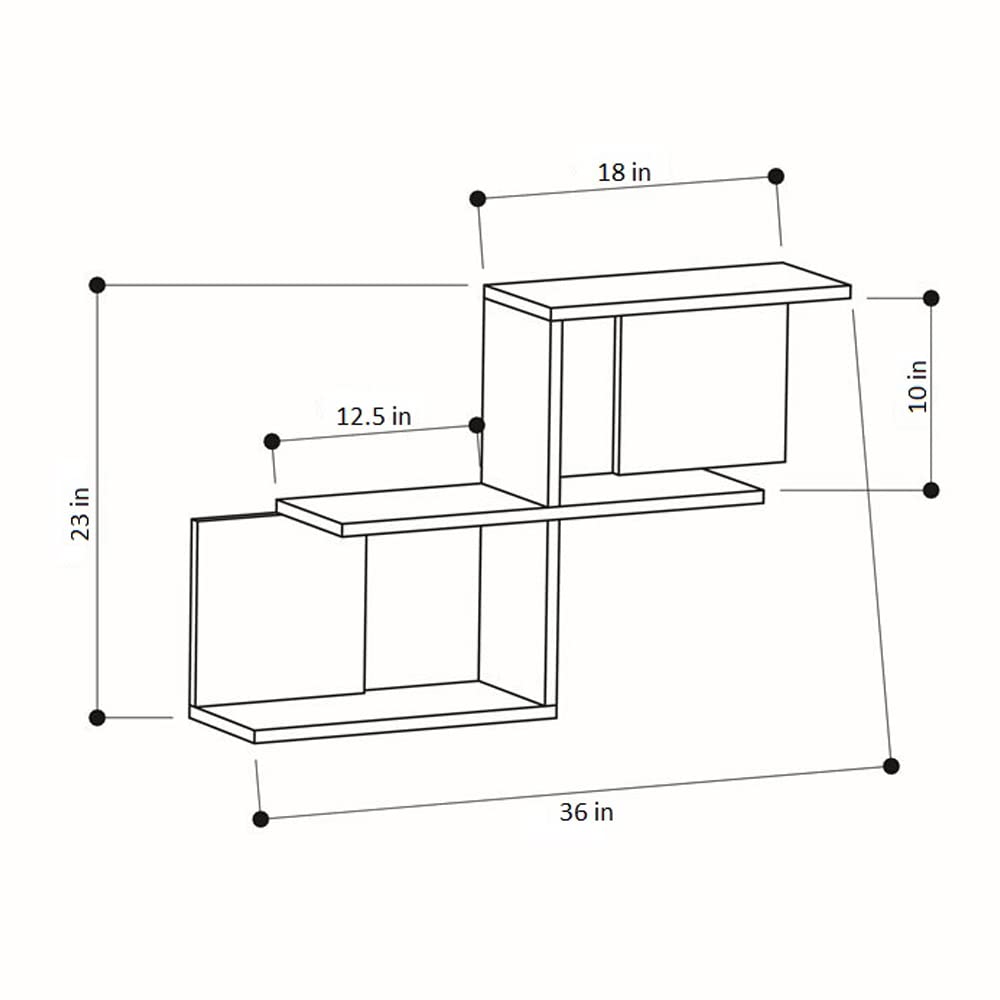 Modern Walnut Wall Shelf 22.64