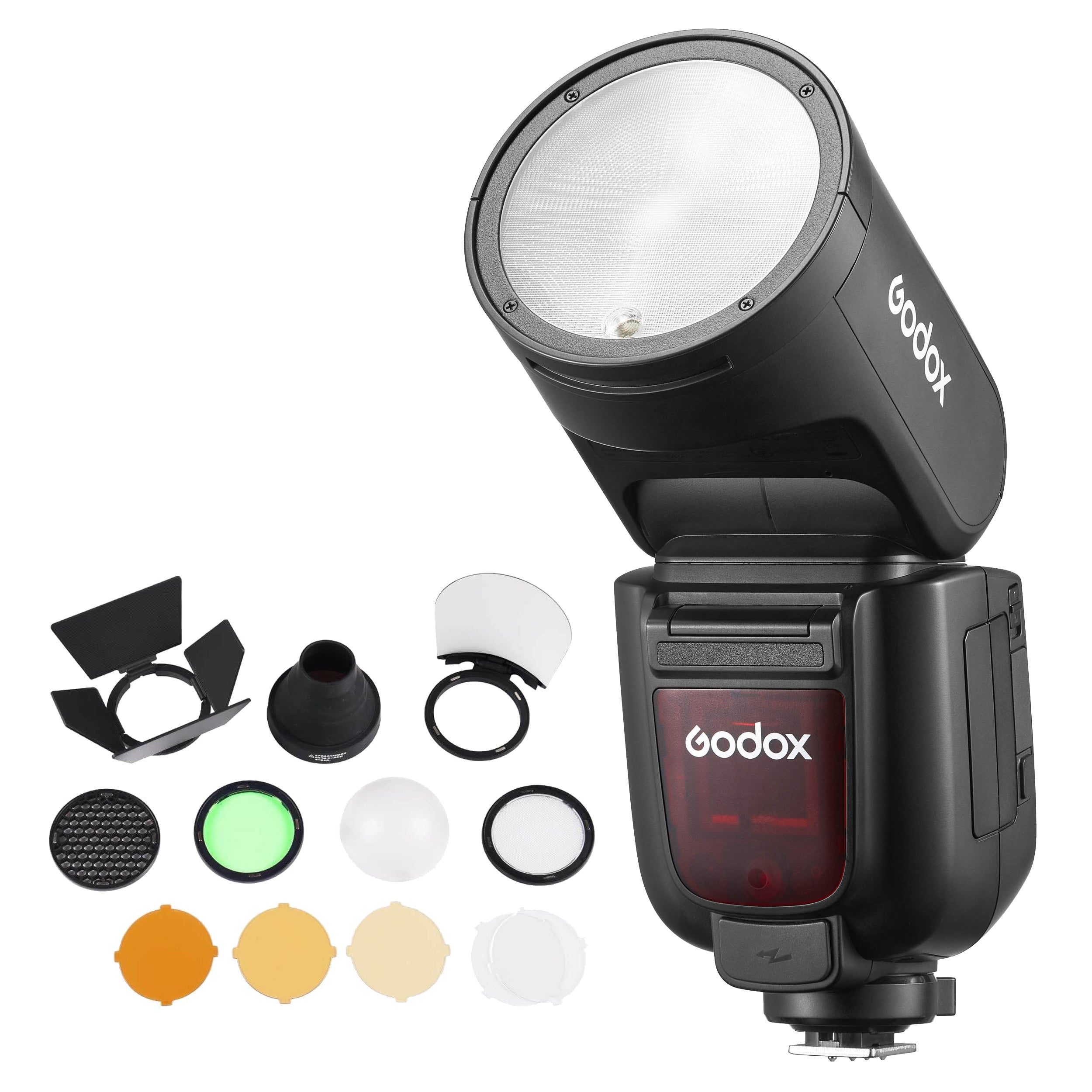 Godox V1Pro On-Camera Speedlite Flash with AK R1 Accessory Kit - Professional Photography Lighting for Portraits, Events & Studio Shoots