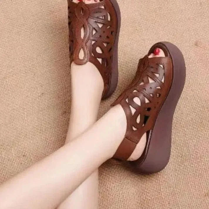 Women's Summer Peep Toe Wedge Sandals - Comfortable High Heel Open Toe Shoes for Beach, Party & Casual Wear | Fashionable Ladies Footwear