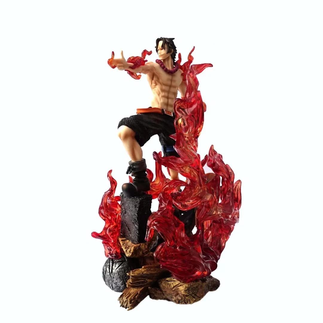HEYOX 30cm Portgas D. Ace Anime Action Figure - Limited Edition Oversized PVC Statue Model | Collectible Gift for Anime Fans | Perfect for Home Display, Office Decor & Anime Collections (2022 New Release)