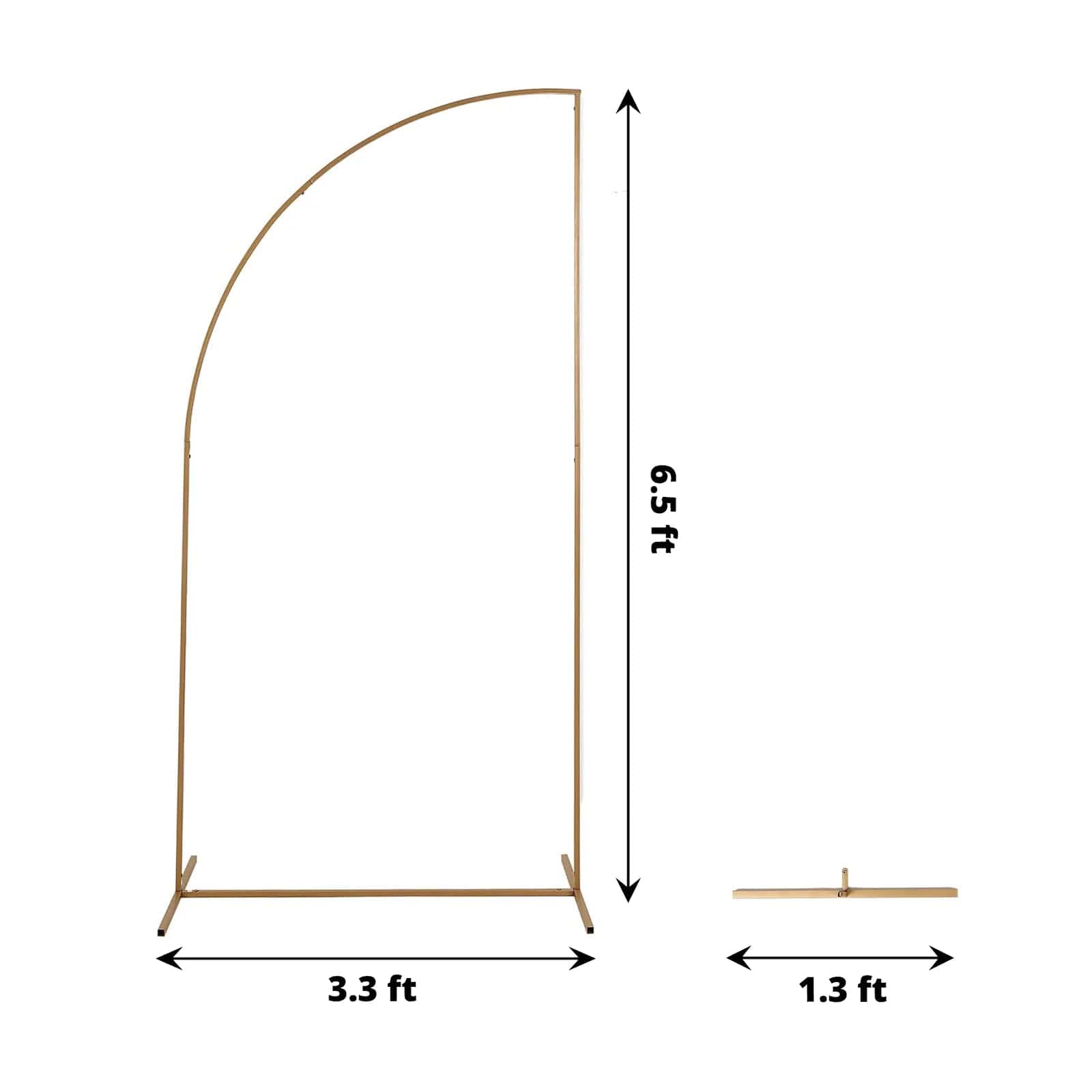 Half Moon Metal Floral Display Frame - Gold Wedding Arch Backdrop Stand for Outdoor Ceremonies, Photo Shoots & Garden Decor