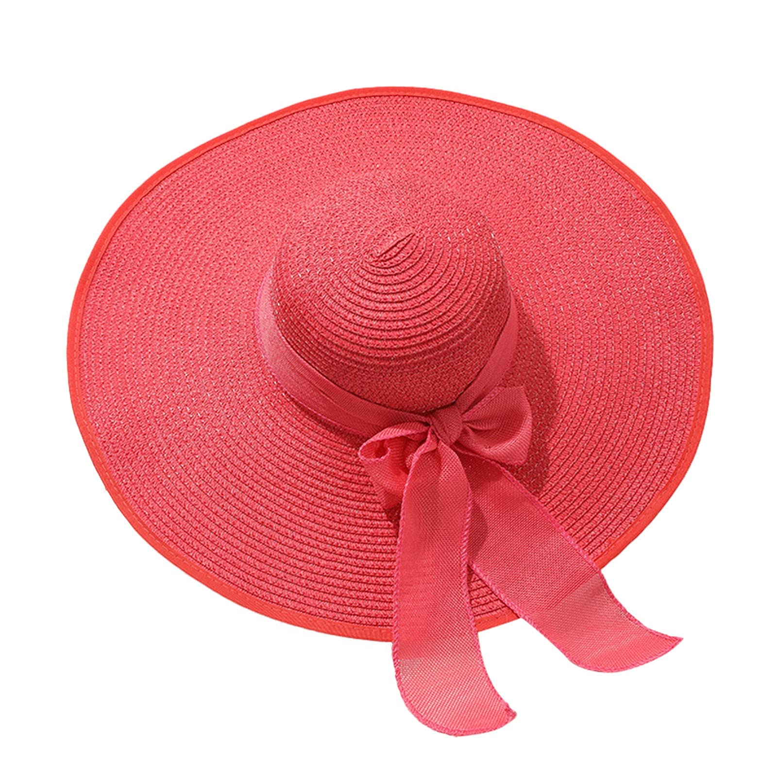 Women's Wide Brim Straw Hat - UPF 50+ Sun Protection Summer Beach Hat - Fashionable Sun Hat for Outdoor, Gardening, Travel & Vacation