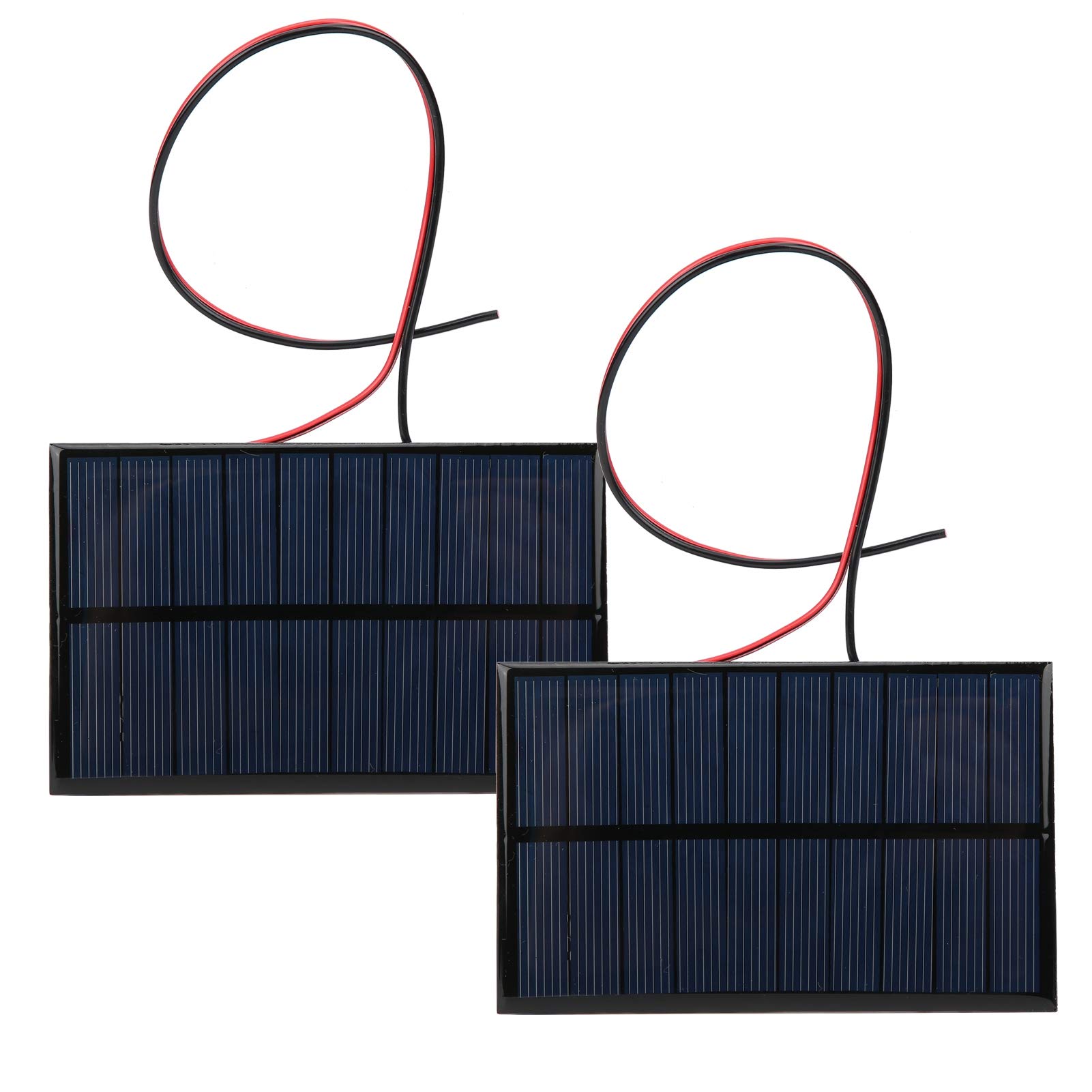 2 Pack Mini Solar Panel Charger 5V DC with 30cm/11.8in Cable - Solar Power Kit for Lawn Lights, Flashlights & Landscape Lighting - Perfect for Outdoor Garden, Patio & Emergency Power Supply