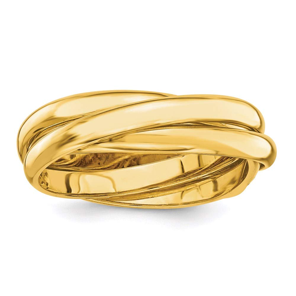 14K Yellow Gold Rolling Ring for Women - Dainty Stackable Band - Perfect for Everyday Wear, Gifts & Special Occasions