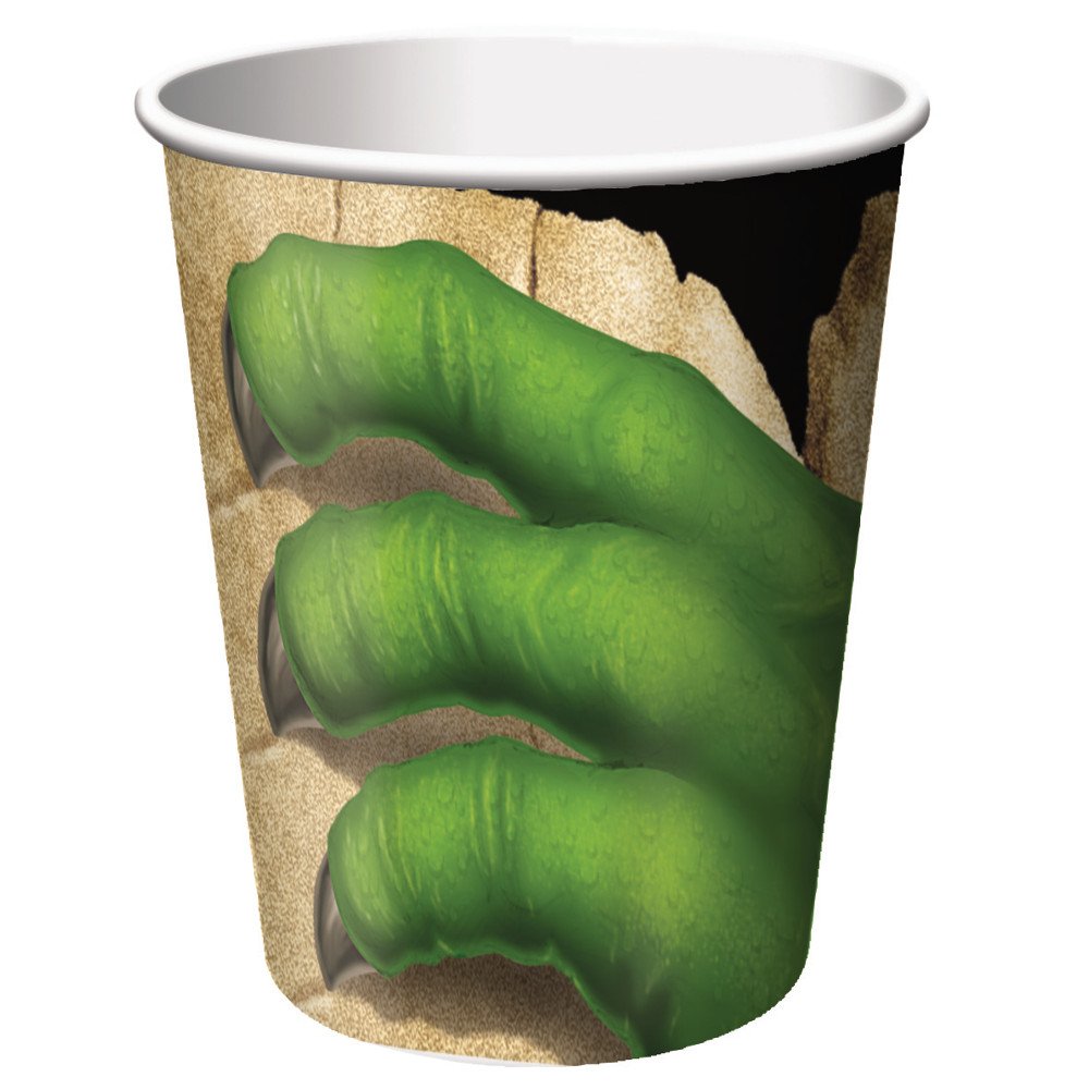 Dino Blast 8-Count 9-Oz Paper Cups for Parties - Dinosaur Themed Disposable Cups for Kids Birthday, Jurassic Theme Events & Fun Gatherings