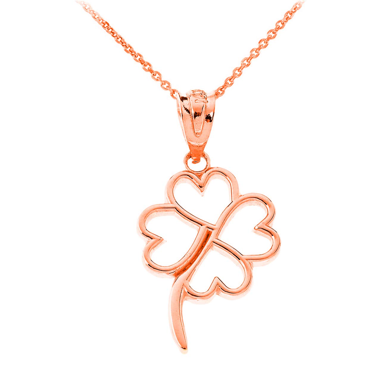 14K Gold Openwork Irish Four-Leaf Clover Pendant Necklace - Certified Lucky Charm Jewelry for Women | Perfect for St. Patrick's Day, Gifts & Everyday Elegance