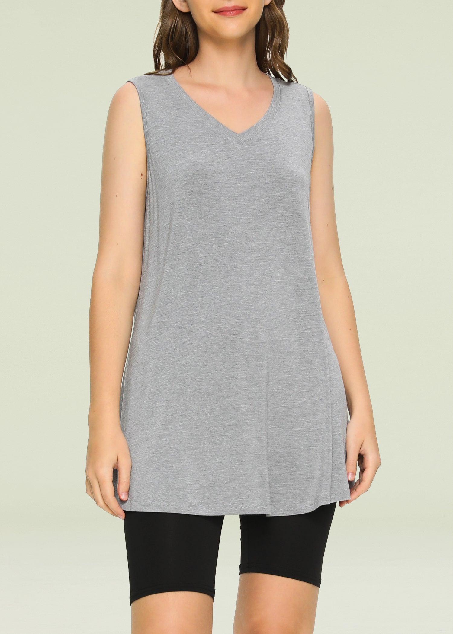 Women's Bamboo Viscose Sleeveless Tunic Top - Soft Flowy Pajama Tank for Sleep & Lounge - Perfect for Yoga, Travel & Summer Comfort