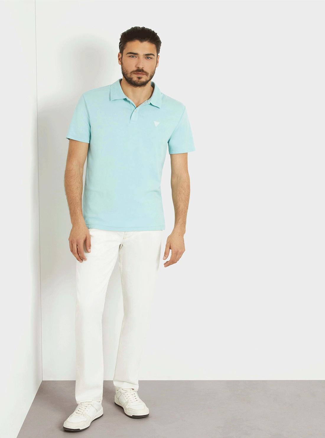 Eco-Friendly Light Blue Nolan Polo T-Shirt for Men - Comfortable Casual Wear for Outdoor Activities & Work
