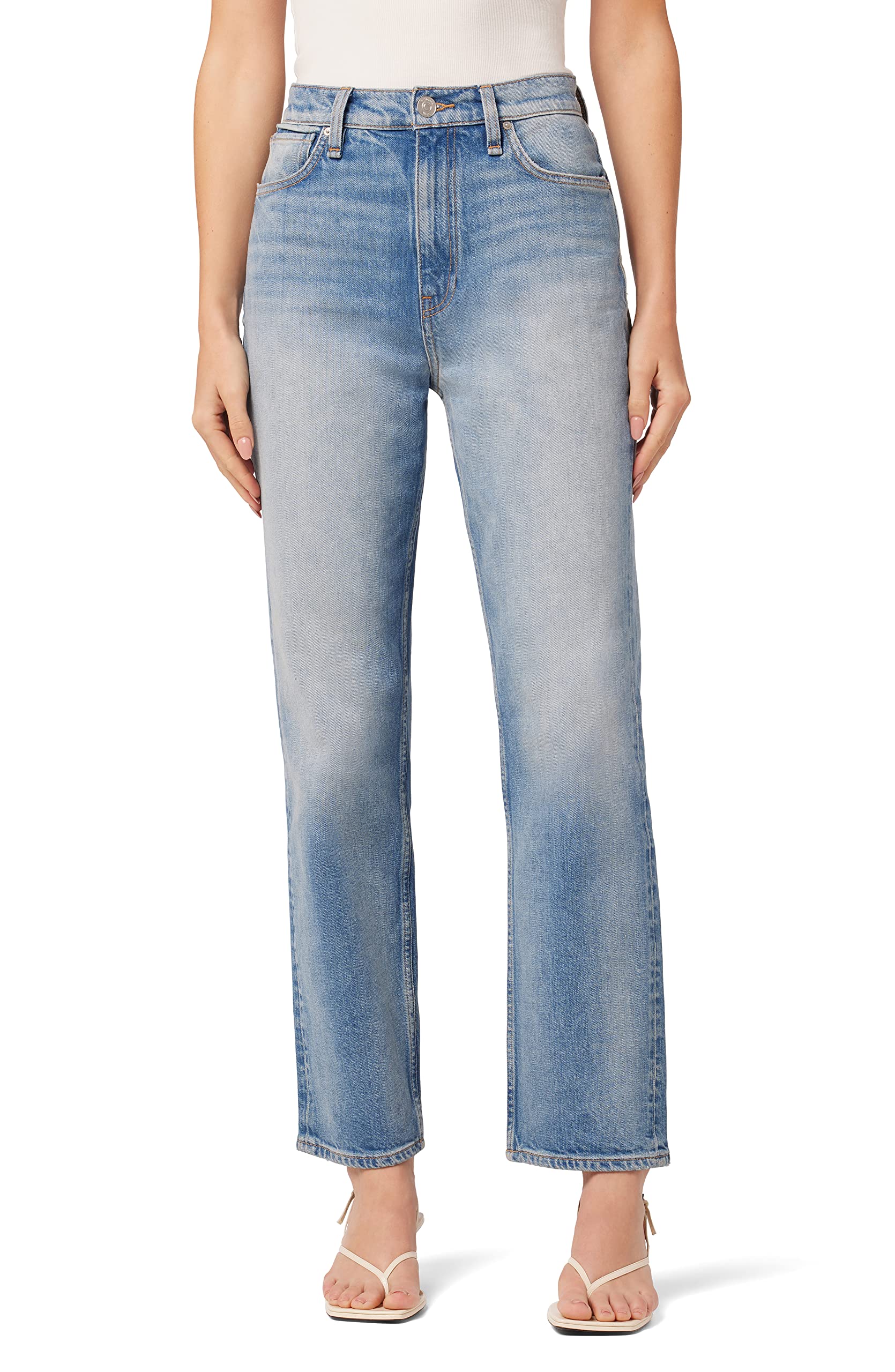 HUDSON Women's Jade High Rise Straight Leg Loose Fit Jeans - Comfortable Stretch Denim Pants for Casual Wear & Everyday Outfits