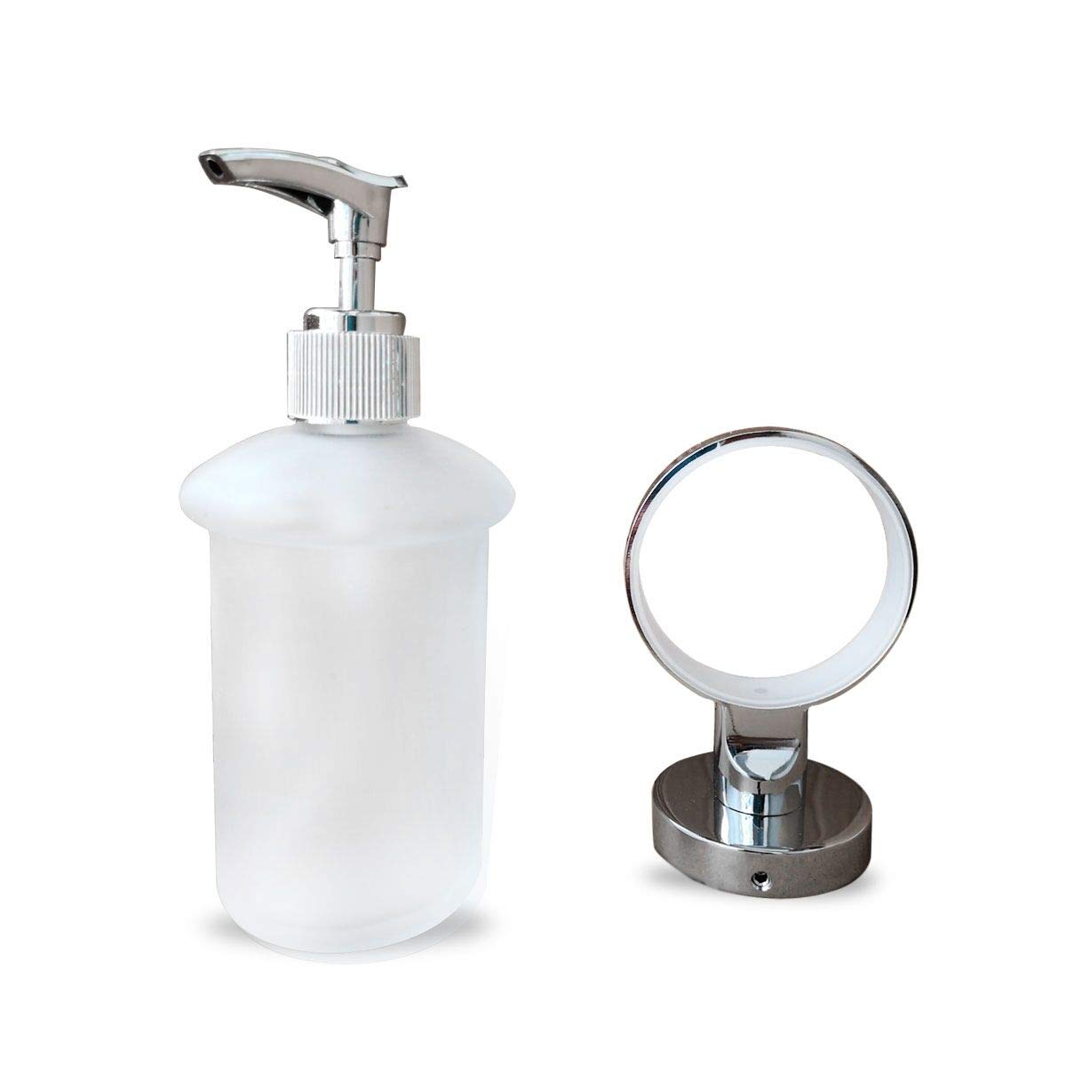 Stainless Steel Wall Mount Soap Dispenser - SUS304 Bathroom Liquid Soap Pump with Durable Holder for Kitchen, Restroom & Lavatory Sink Area