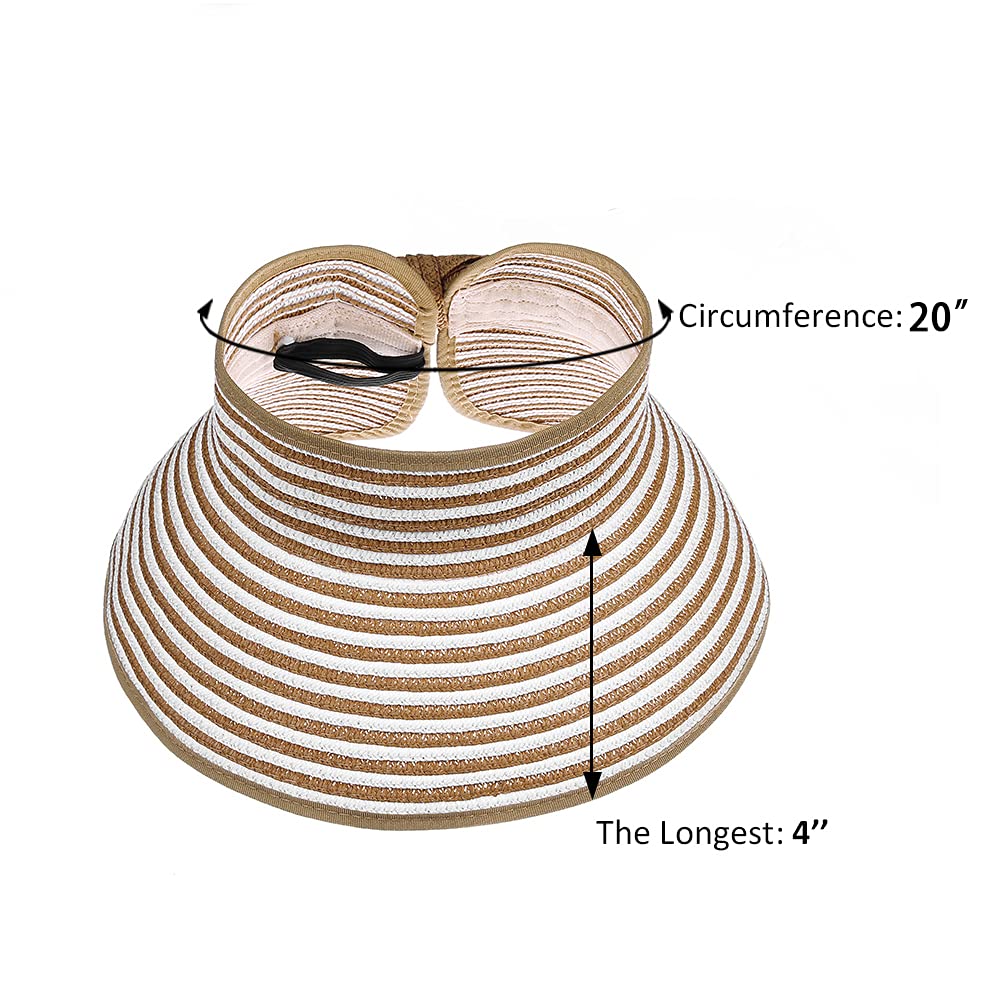 Kids Summer Sun Hat - Wide Brim Roll-Up Straw Beach Hat with Bow for Girls & Teens | UV Protection for Outdoor, Beach, Pool, and Park Activities