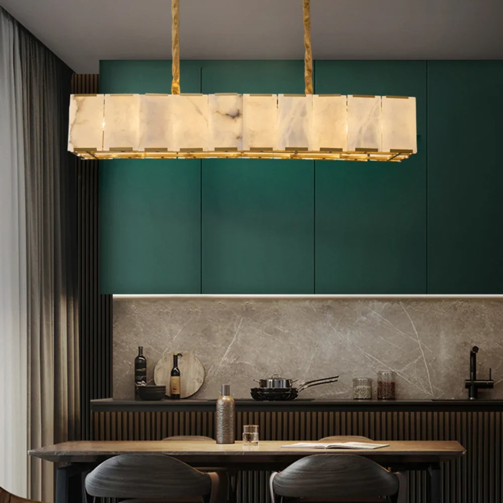 Aubrey Calcite Rectangular Chandelier 54