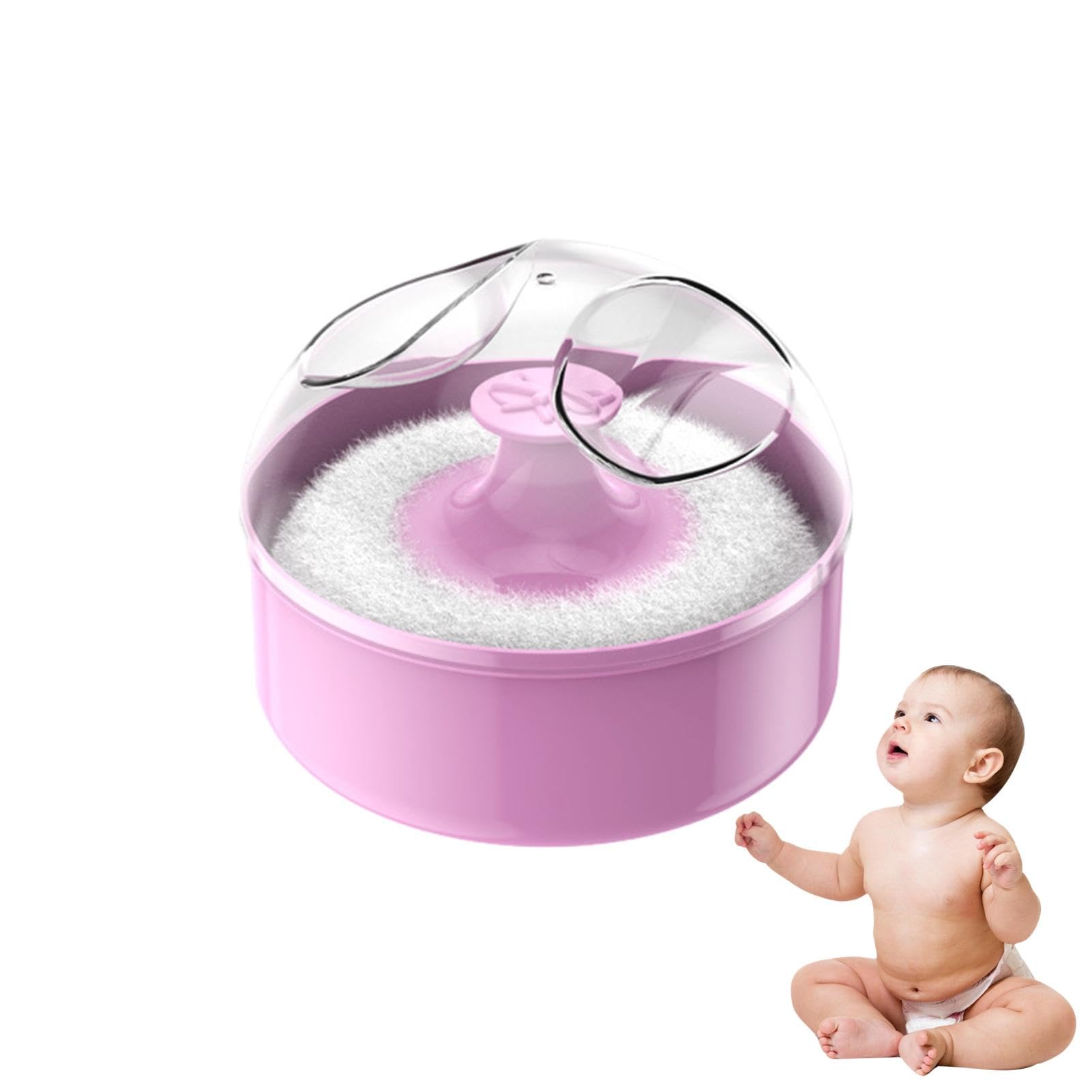 Premium Powder Puff Set - Portable Talcum Powder Puff Box with Hygienic Applicator | Dustproof Empty Powder Dispenser for Travel & Home | Perfect for Makeup Touch-Ups, Baby Care & Body Powder Application