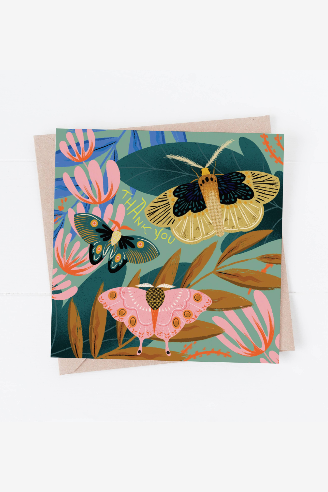 Thank You Moths Greeting Card - Elegant Handmade Thank You Card for Friends, Family & Coworkers - Perfect for Birthdays, Anniversaries & Special Occasions
