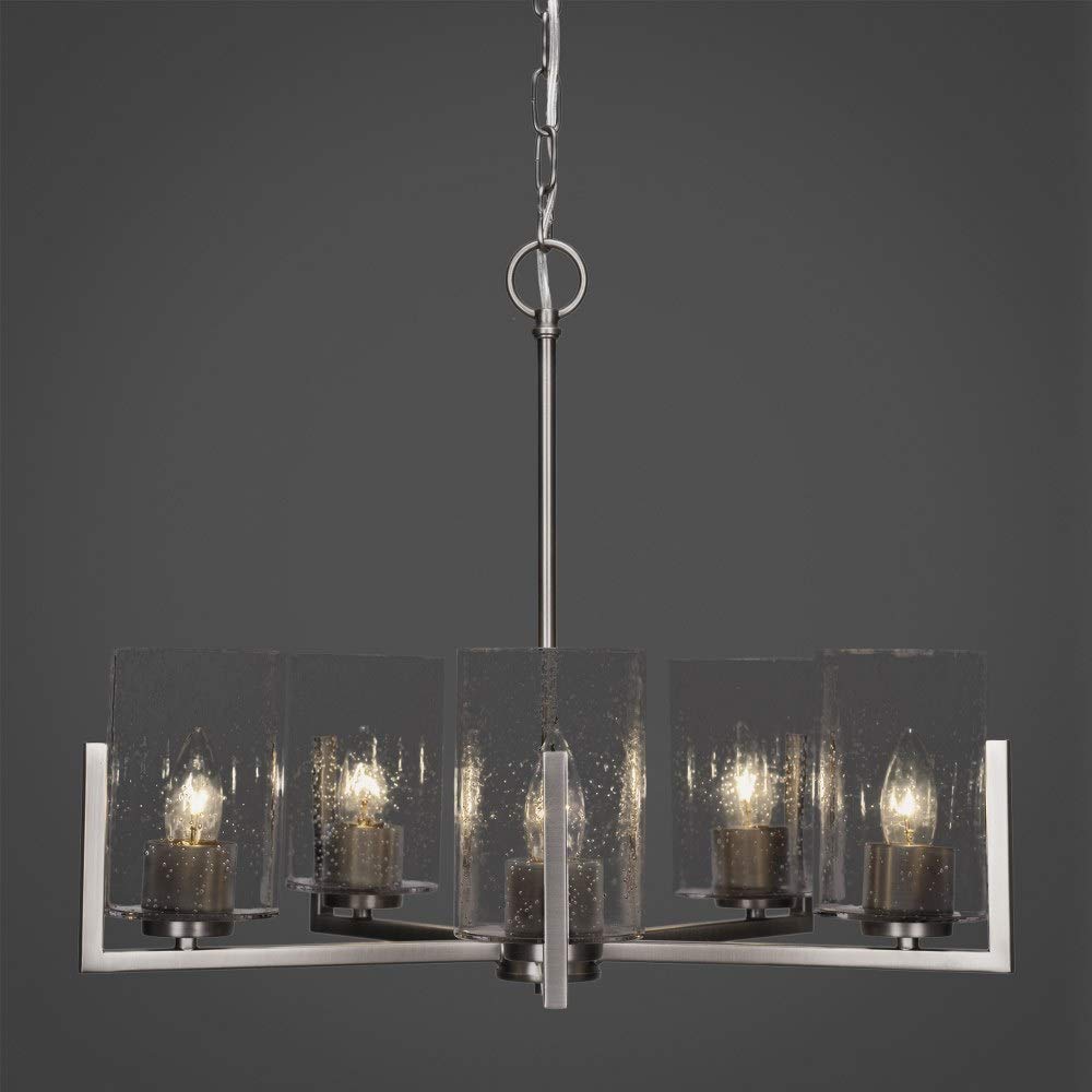Atlas 5-Light Modern Chandelier in Graphite Finish - 4505-GP-300 - Elegant Dining Room Lighting Fixture for Home Decor