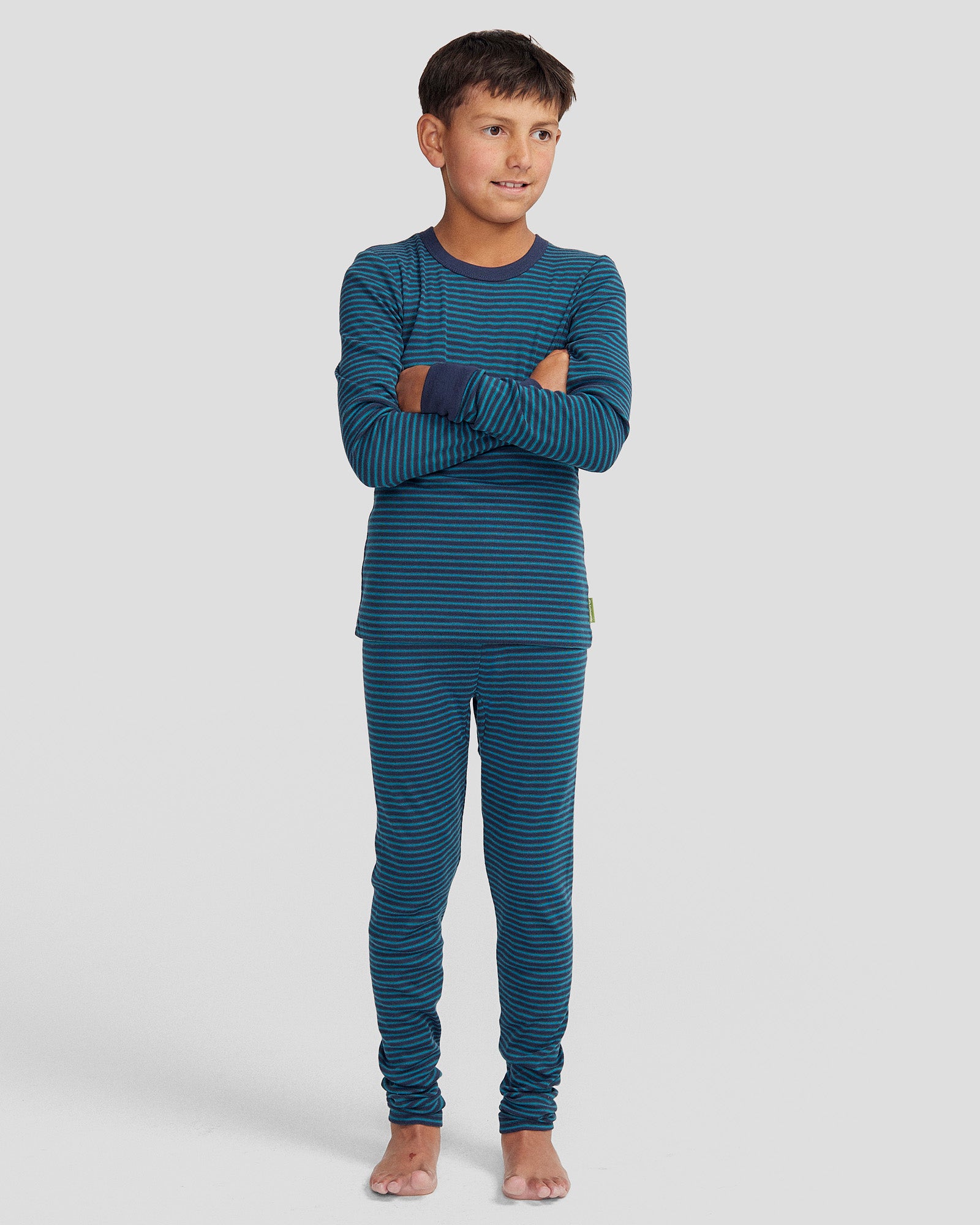 KMDCore Kids' Long Sleeve Top - Dark Eddy/Navy Stripe | Comfortable & Stylish Children's Shirt for School, Play & Everyday Wear