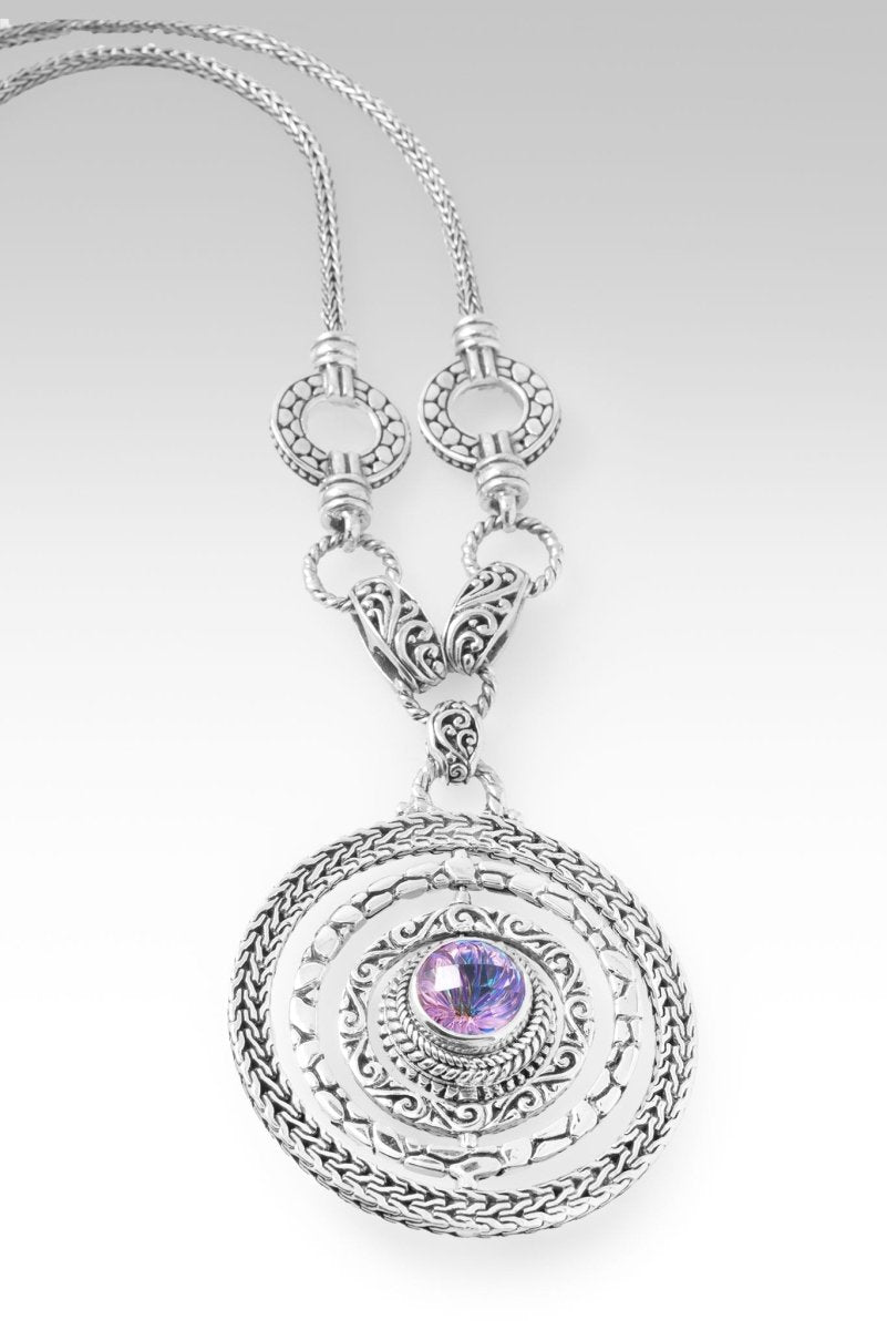 Grateful for Grace Reversible Silver Necklace with Mystic Quartz | Unique Spiritual Jewelry for Women | Perfect for Meditation, Yoga & Everyday Wear