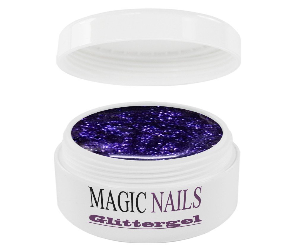 Magic Nails Glitter Gel Polish - Shade Plum 29 (15ml) | Long-Lasting Shine for DIY Manicures & Nail Art | Perfect for Parties, Weddings & Special Occasions