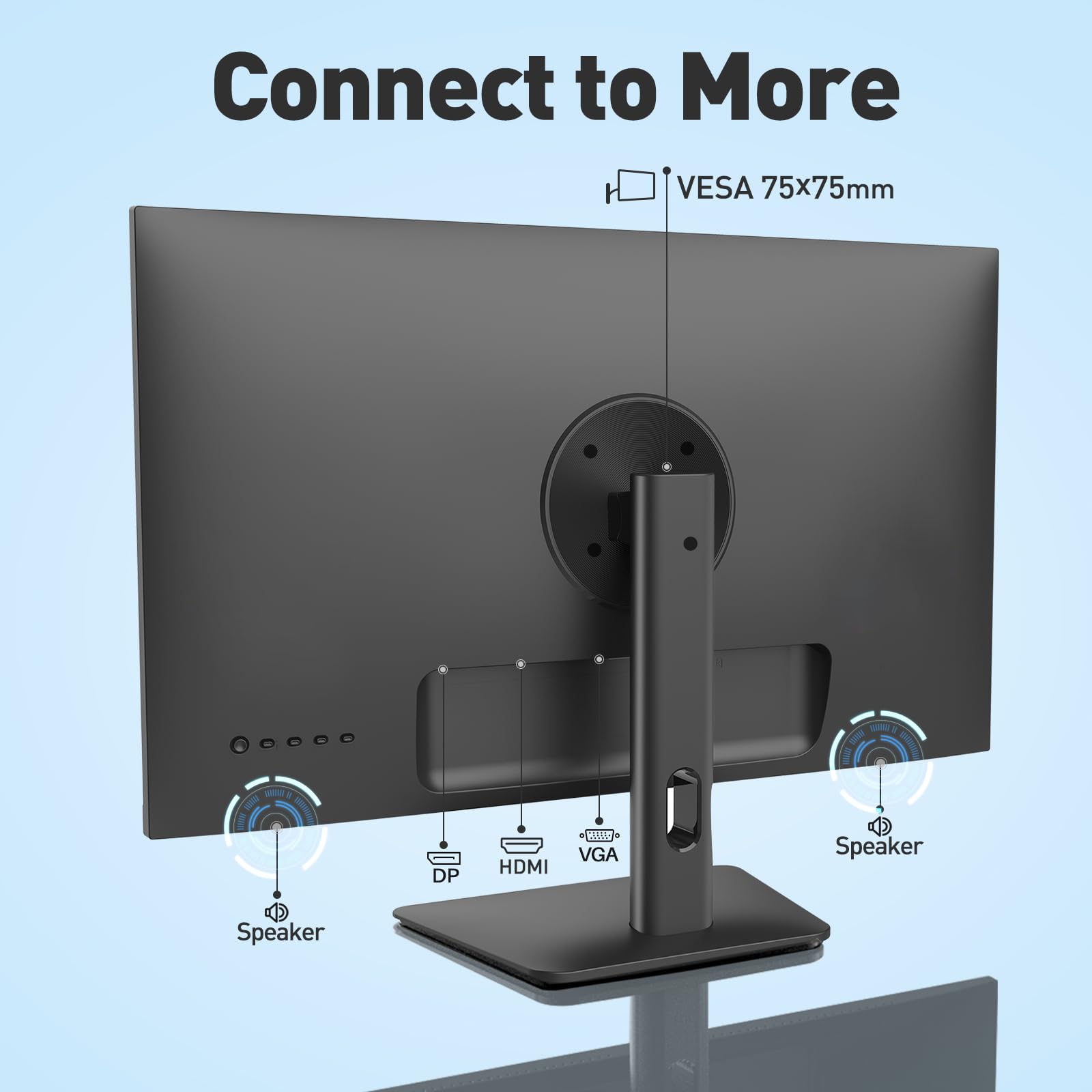 SANSUI 24 Inch IPS FHD 1080P Computer Monitor - 75Hz Refresh Rate with HDMI, VGA & DisplayPort - Built-in Speakers & Eye Care Technology - Ergonomic Tilt Design (Includes HDMI Cable) - Perfect for Home Office, Gaming & Multimedia Entertainment