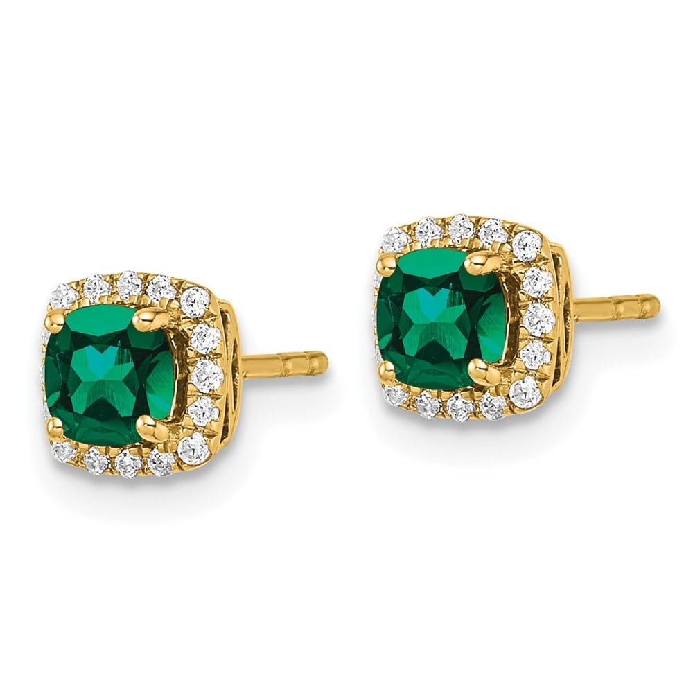 10K White Gold Lab-Grown Diamond & Gemstone Halo Stud Earrings for Women | Luxury Fine Jewelry | Perfect for Weddings, Anniversaries & Special Occasions