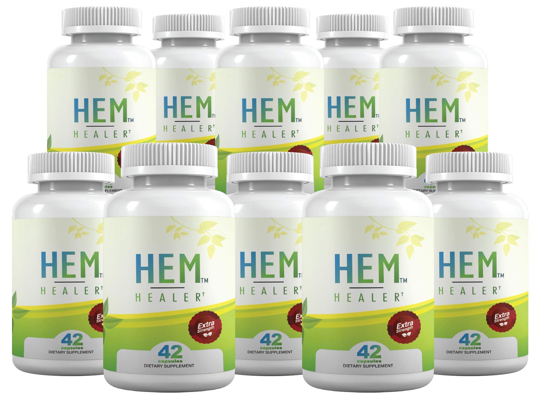 Natural Hemorrhoid Relief Treatment - Hem Healer for Swelling, Inflammation, Itching & Burning | 100% Safe Vegan Capsules (42 Count) | Perfect for Postpartum Recovery & Office Workers