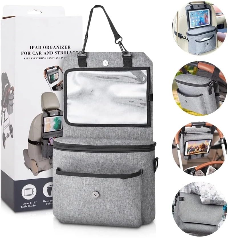iPad Organizer for Car and Stroller - Durable Storage Case for iPad Pro/Air/Mini - Perfect for Travel, Commuting & Baby Strolls