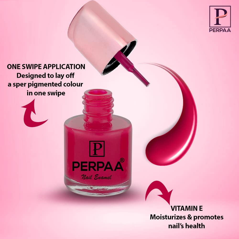 PERPAA® Quick-Drying Long-Lasting Gel Nail Polish - Fuchsia Pink Glossy Finish for Salon-Quality Manicures at Home, Parties & Special Occasions