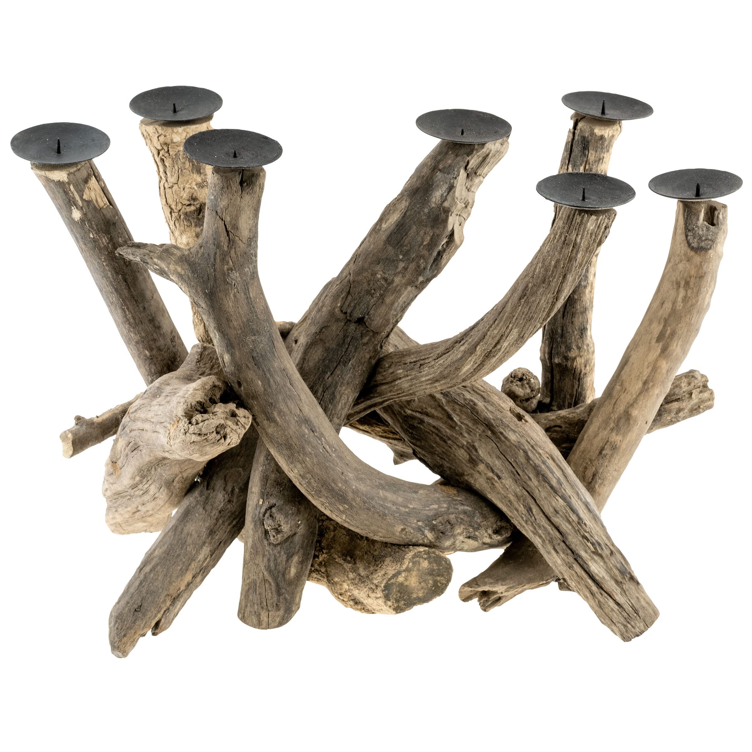 Natural Driftwood Candle Holder - Large Vertical Rustic Home Decor for Table Centerpiece, Wedding, Spa & Meditation Room Ambiance