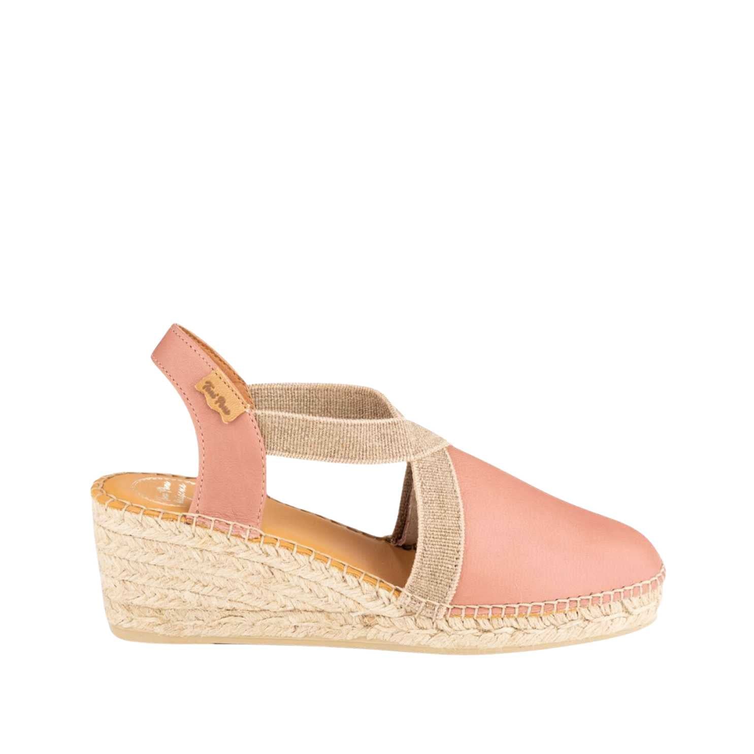 Women's Plain Leather Wedge Espadrilles - Comfortable Casual Summer Shoes for Beach, Vacation & Everyday Wear | Tossa