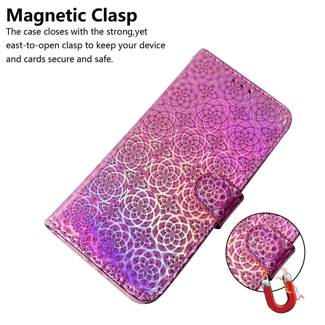 Premium Magnetic Flip PU Leather Phone Case for Xiaomi Redmi 9C - Card Holder, Wallet & Lanyard | Shockproof Protective Cover (Pink) - Perfect for Work, Travel & Everyday Use