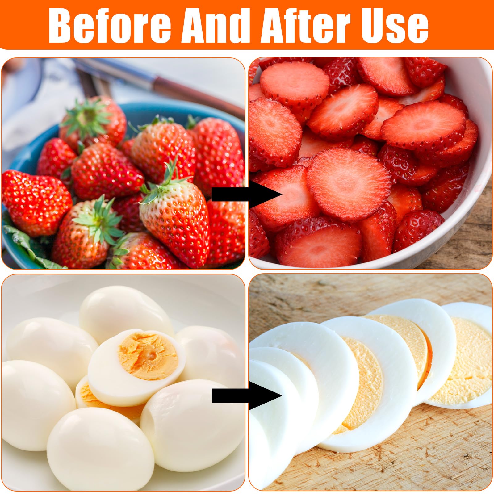 Stainless Steel Fruit & Vegetable Slicer - Handheld Cup Slicer for Strawberries, Bananas & Soft Fruits with Push Plate | Egg Slicer & Kitchen Tool for Quick Meal Prep, Fruit Salads & Healthy Snacks
