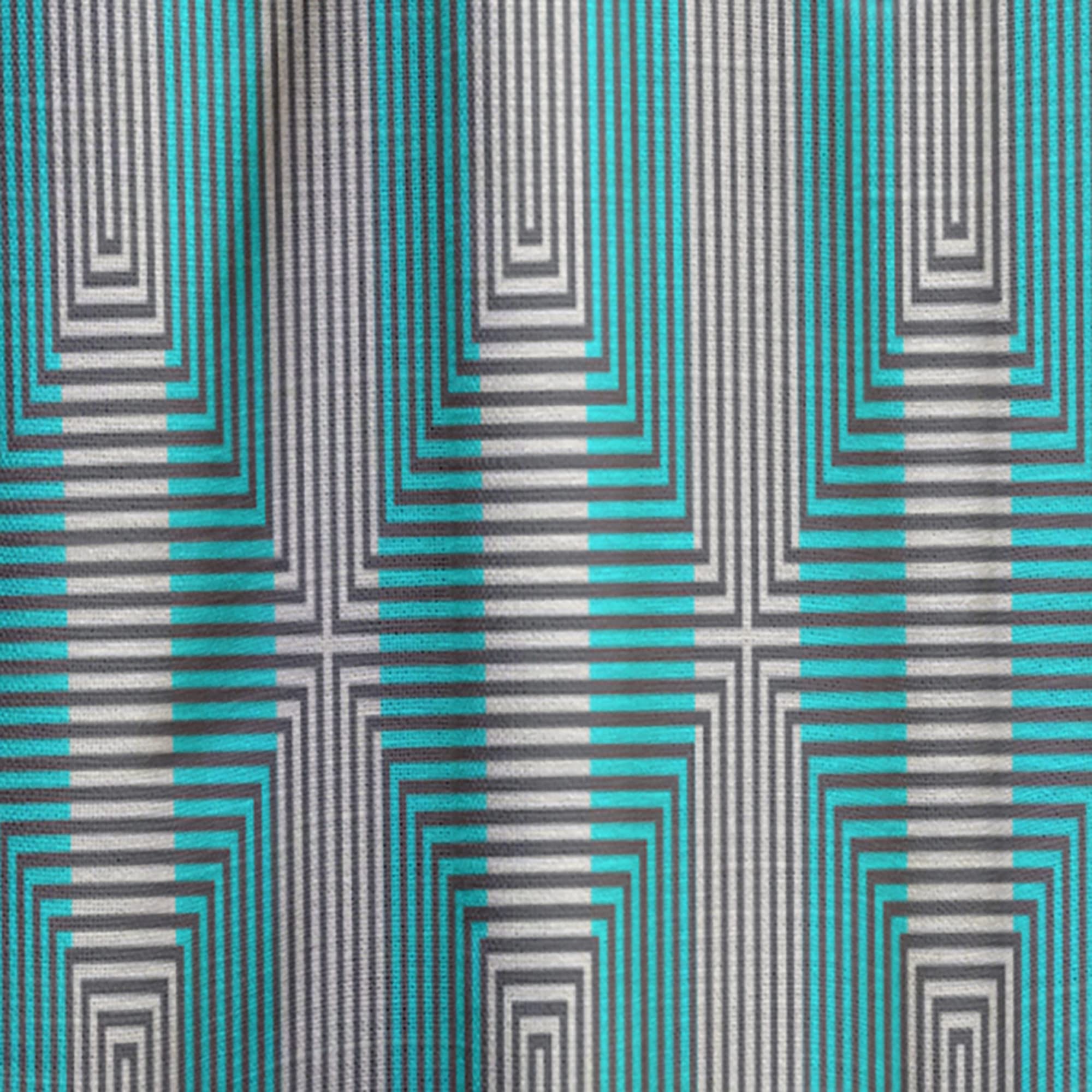 Light Blue Striped Thermal Insulated Curtains - Single Panel 52x63 Inches - Blackout Drapes for Bedroom & Living Room - Perfect for Privacy, Light Control & Energy Efficiency