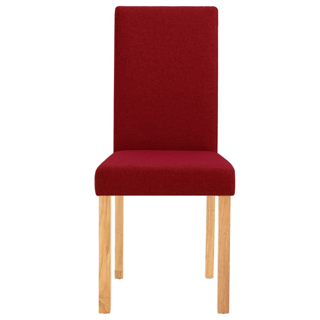 SKM Dining Chairs Set of 4 - Wine Red Fabric Upholstered Kitchen Chairs for Dining Room, Restaurant & Home Decor (Model 9231)