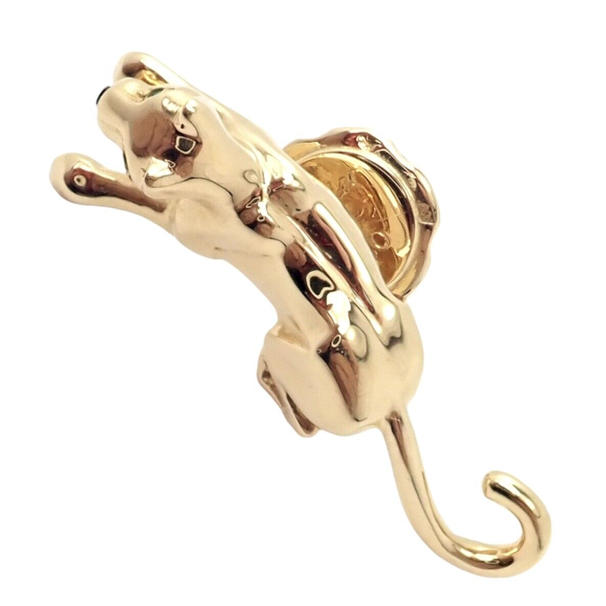 Authentic Cartier Panther Panthere 18k Yellow Gold Tie Lapel Pin - Luxury Jewelry for Men, Perfect for Weddings, Business Meetings & Formal Events
