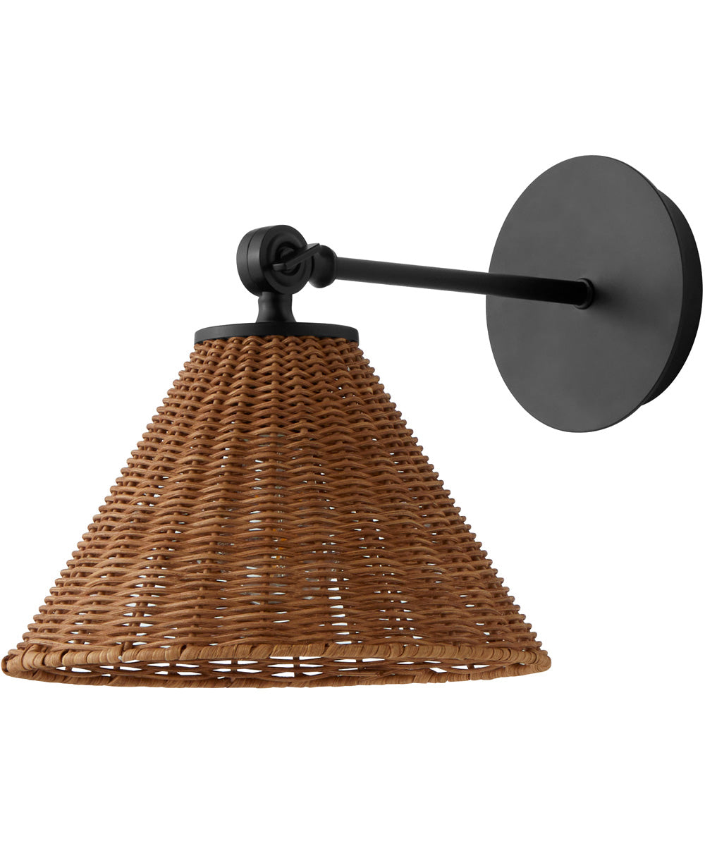 1 Light Wall Mount Light Fixture in Matte Black - Modern Sconce for Bedroom, Hallway & Entryway Lighting