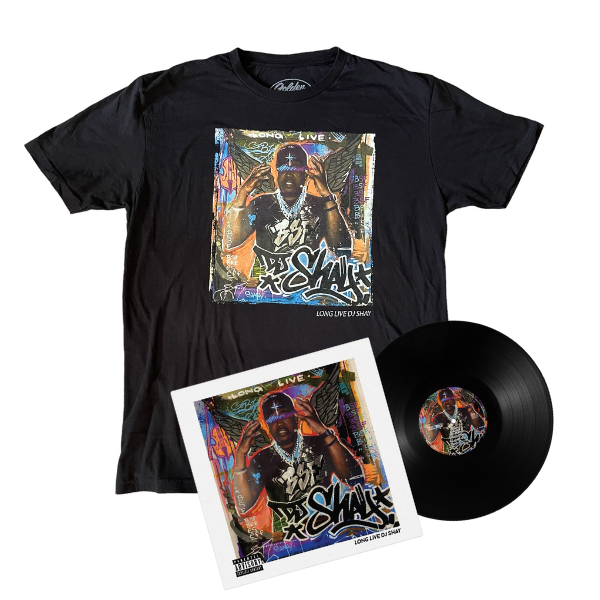 Long Live DJ Shay Vinyl LP + T-Shirt Bundle – Limited Edition Music Merchandise for Hip-Hop Fans & Collectors – Perfect for Gifts, Concerts, and Music Lovers