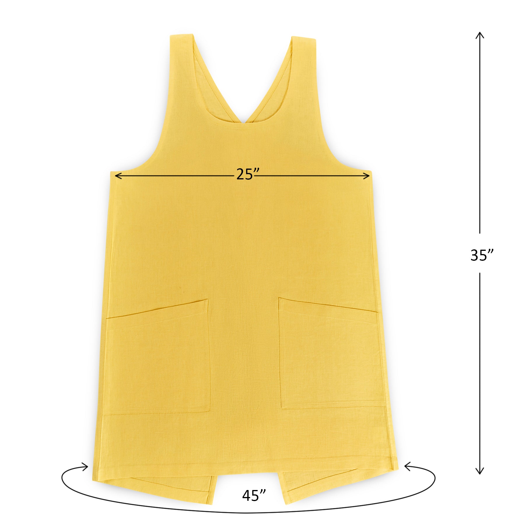 Premium Linen Smock Apron for Women & Men - Adjustable & Stylish Kitchen Apron for Cooking, Baking & Gardening - Breathable & Durable Unisex Workwear
